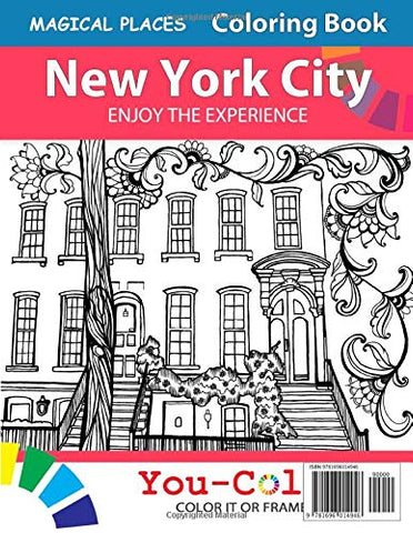 Color your way into a piece of New York's cinematic lore with the back cover of this coloring book, illustrating the famed apartment from 'Breakfast at Tiffany's', a beacon of style and urban tales waiting for your artistic touch. Free coloring page :: You-Color