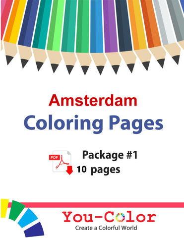 Embark on a coloring journey through Amsterdam with a captivating collection of 10 coloring pages, each offering a unique window into the city’s soul. Dive into the quaint 'Negen Straatjes,' revel in the maritime splendor of the National Maritime Museum, and marvel at the Rijksmuseum’s artistic heritage. Cross iconic bridges over serene canals, immerse in the tulip fields’ rainbow hues, and navigate the bustling Damrak. Package #1 Amsterdam :: You-Color
