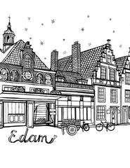 Each page is infused with fascinating facts, offering a coloring experience as educational as it is relaxing. Visit 'you-color.com' to delve into the Magical Places Coloring Book of The Netherlands, where each stroke of color brings you closer to the heart of Dutch culture. Edam Town coloring page. Package #1 The Netherlands :: You-Color
