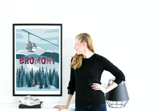 Ski Bromont Poster image with frame shown in room