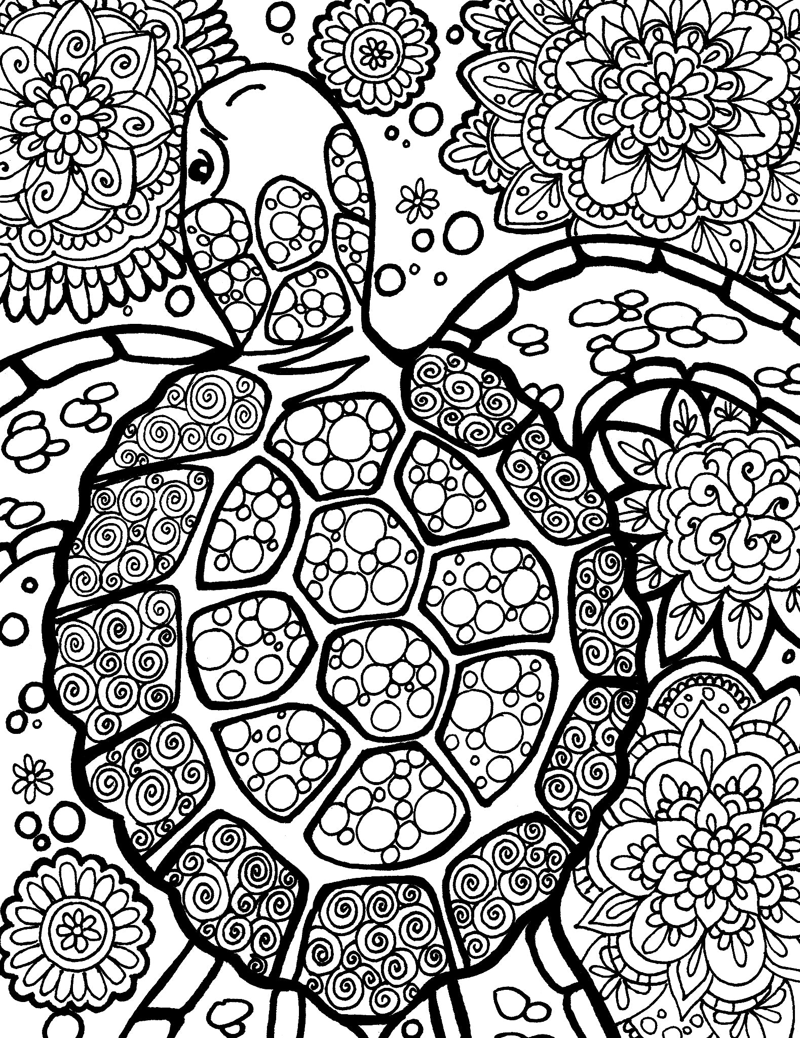Sea turtle with bubbles - You-Color