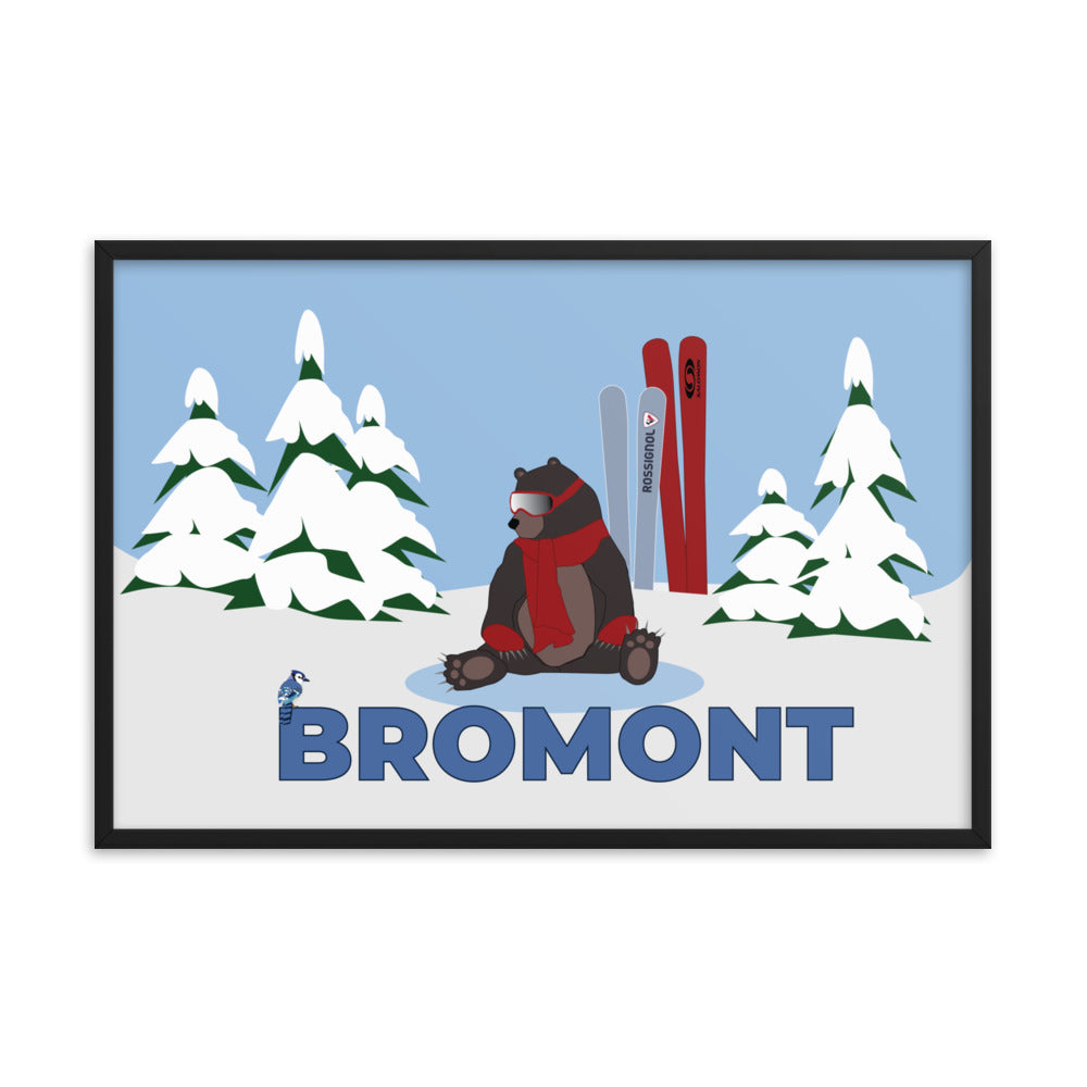Bromont Bear with Blue Jay Framed poster - You-Color