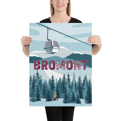 Bromont Ski Hill poster image with gondola - 18 x 24