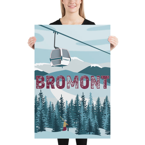 Bromont Ski Hill poster image with gondola - 24 x 36