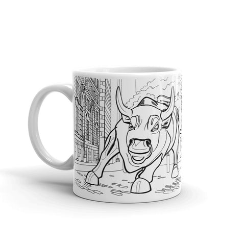 New York Coffee Mugs - Bull Market Statue - You-Color