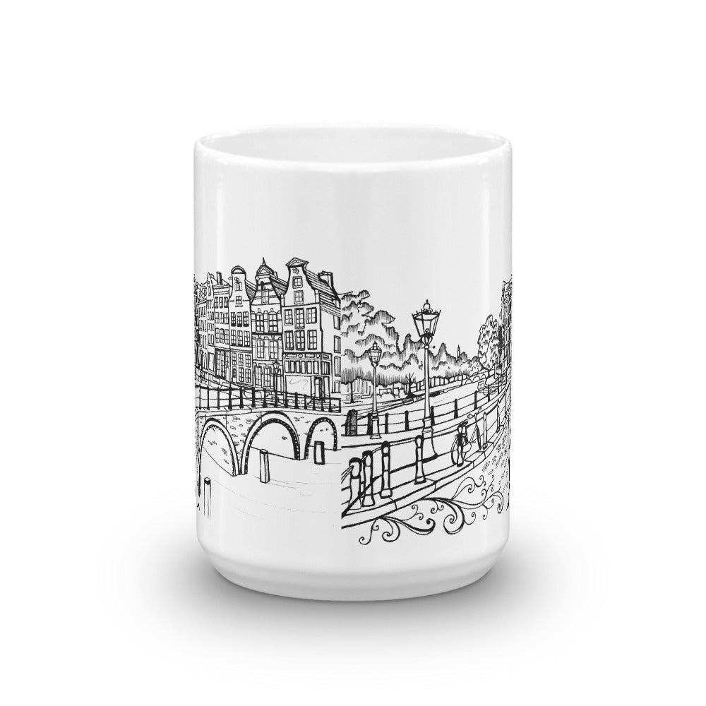 Amsterdam Coffee Mug - Emperor's canal (Keizersgracht) and Leidse canal (Leidsegracht) - You-Color