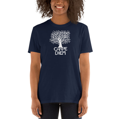 Carpe Diem Tree White on colored Short-Sleeve Unisex T-Shirt - You-Color