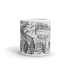Montreal Coffee Mug - Typical Stairs of Montreal Housing - You-Color