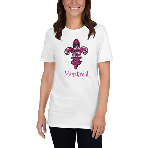 Montreal Pink Fleur de Lys Short-Sleeve Unisex T-Shirt - You-Color