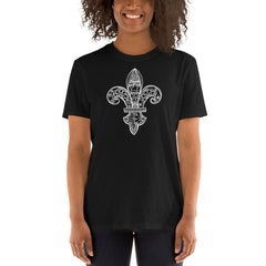 Fleur de Lys white on colored Short-Sleeve Unisex T-Shirt - You-Color