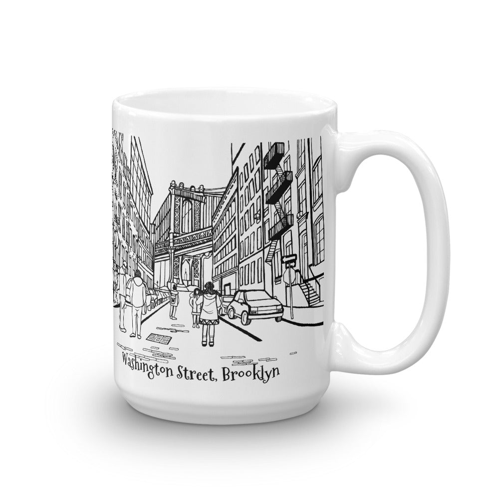 New York Coffee Mug - Famous Washington Street, Brooklyn - You-Color