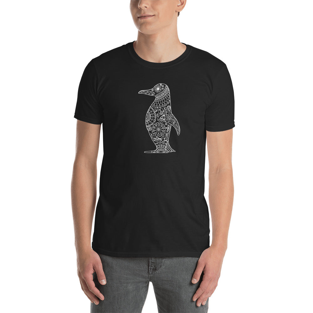White Penguin on colored Short-Sleeve Unisex T-Shirt - You-Color