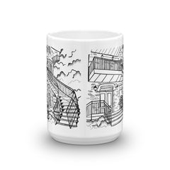 Montreal Coffee Mug - Typical Stairs of Montreal Housing - You-Color