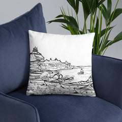 Halifax 2 sided art Throw Pillows - You-Color