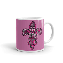 Mandalas Coffee Mug - Pink Fleur de Lys - You-Color