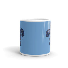Mandalas Coffee Mug - Blue Fleur de Lys - You-Color