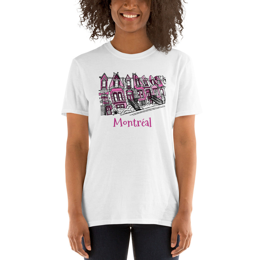 Montréal in Pink with YOU-COLOR.COM Short-Sleeve Unisex T-Shirt - You-Color