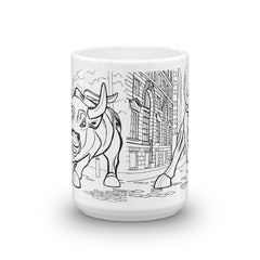 New York Coffee Mugs - Bull Market Statue - You-Color