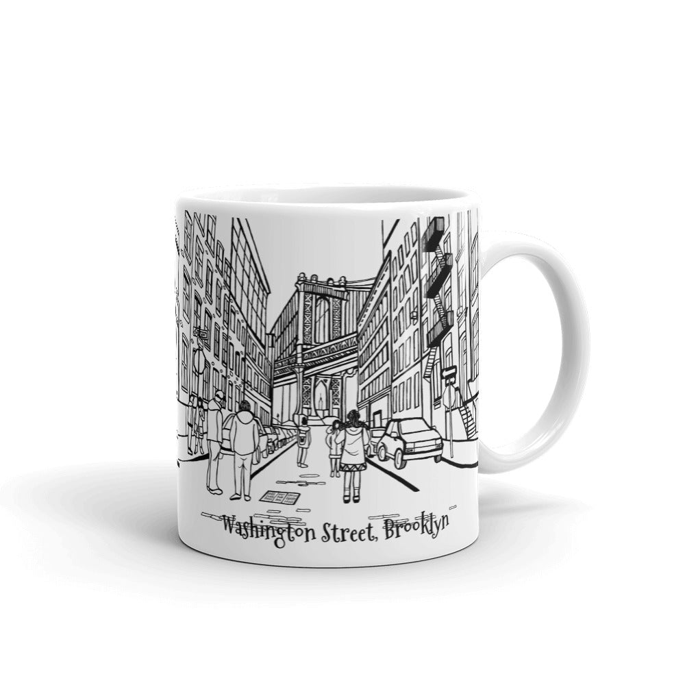 New York Coffee Mug - Famous Washington Street, Brooklyn - You-Color