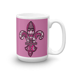 Mandalas Coffee Mug - Pink Fleur de Lys - You-Color